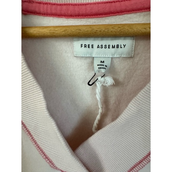 FREE ASSEMBLY PINK V NECK SWEATER SZ M - Picture 5 of 5